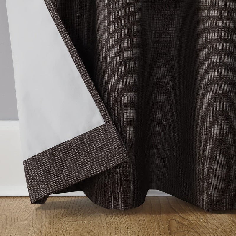 Sun Zero Columbia Thermal Insulated 100% Blackout Grommet Curtain Single Panel, 50" x 108", Walnut Brown - Image 4